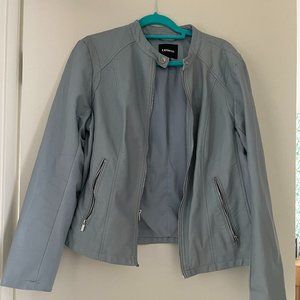 Express (Minus the) Leather Blue Faux Leather Moto Jacket (XL)